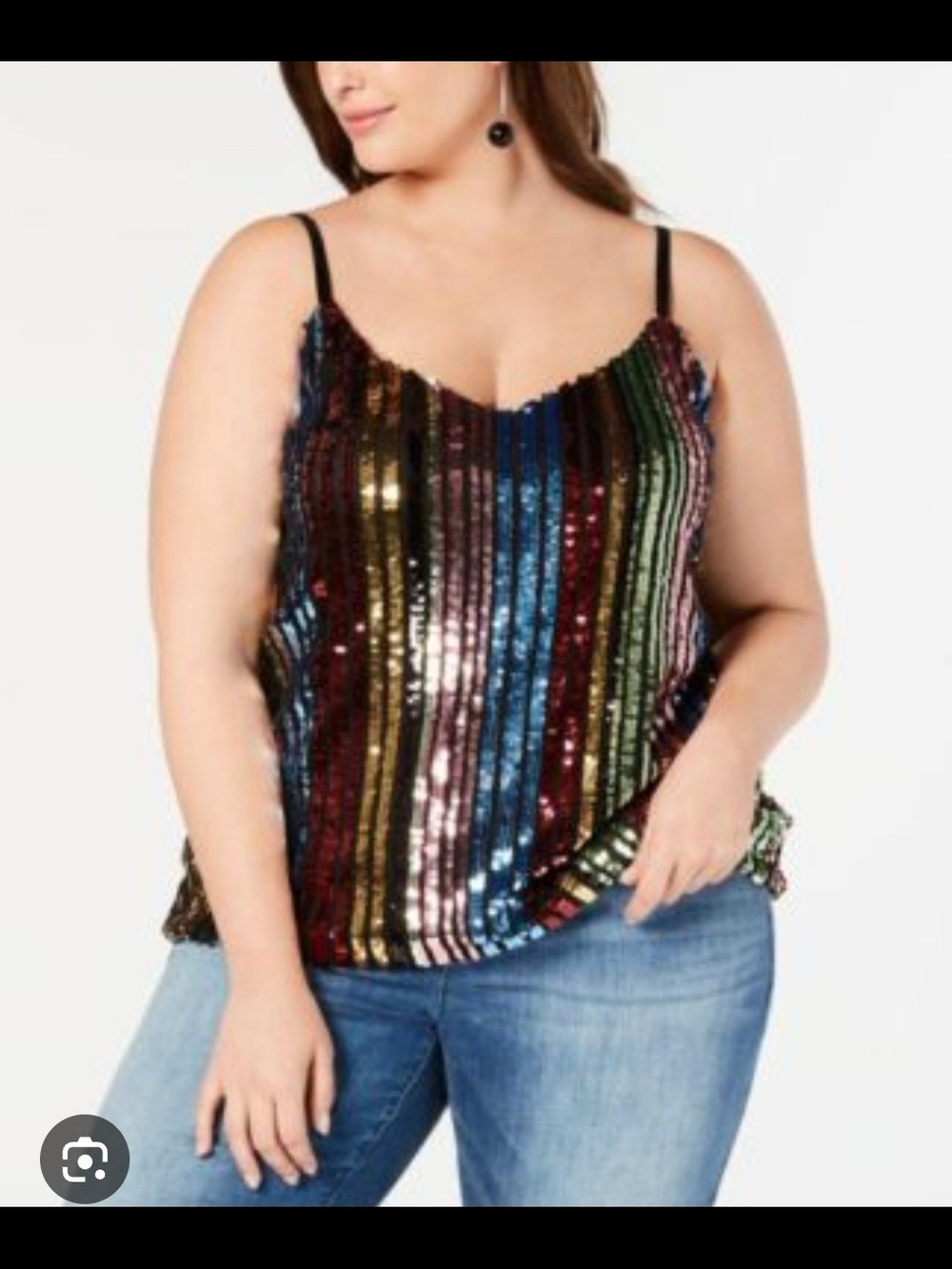 Torrid NWOT Sz 0 Multicolor Sequin Stripe Cami Top